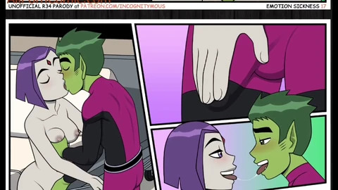 Teen titans, toon, hot kissing