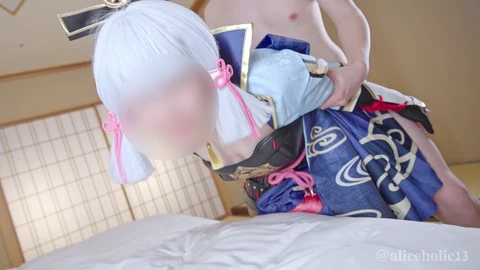 Ganyu de Genshin Impact devient coquine dans une vidéo de sexe fait maison en cosplay