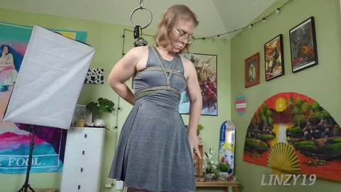 Solo self-shibari session at the house with Linzy19