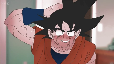 Goku unterbricht Bulmas Pause nach einer heißen Masturbationssitzung! (hentai)