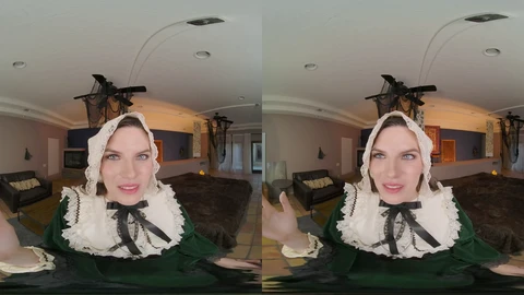 VRCosplayX Fiona imitiert Rowan Mayfair und gibt den verbotenen Gelüsten in der Halloween-Hexenstunde nach.