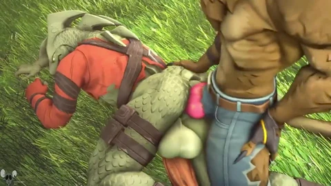 Fortnite animated sex - Throbbing cocks cum on animated tits