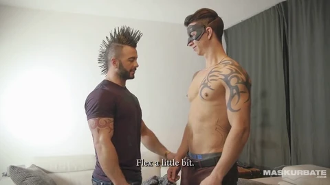 Masked muscle bears worship each other's hot bodies and cocks